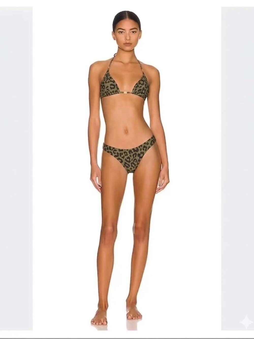 Zimmermann Bikini Set in Khaki Leopard